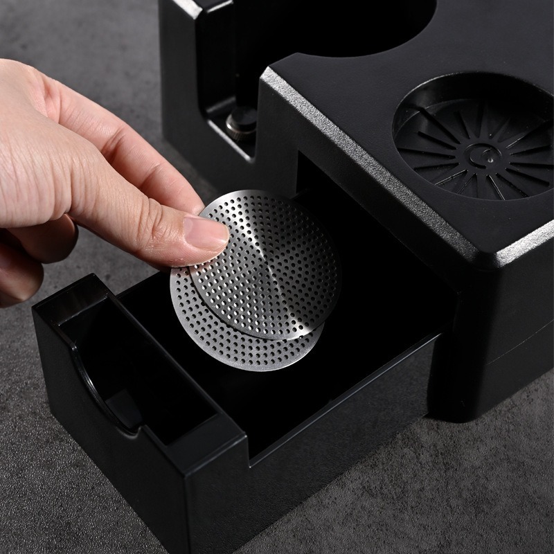 Espresso Tamper Station - Czarna stacja do ubijania kawy espresso