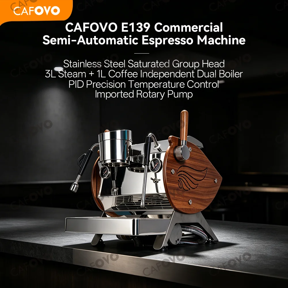 Espresso Machine Flow Control - CAFOVO E139 Profesjonalny półautomatyczny ekspres do
