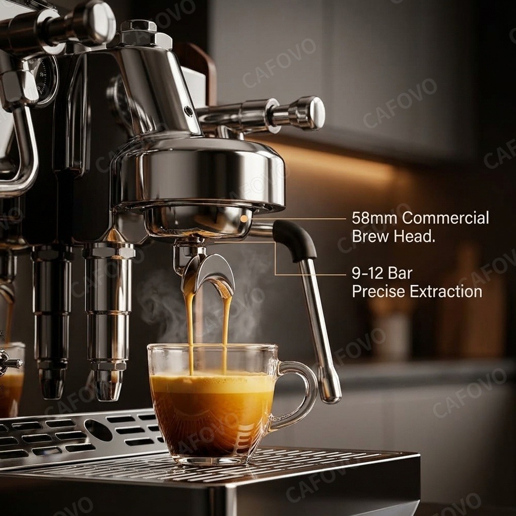 CAFOVO E109 – ekspres do kawy, – Espresso Machine Flow Control recenzja i cena