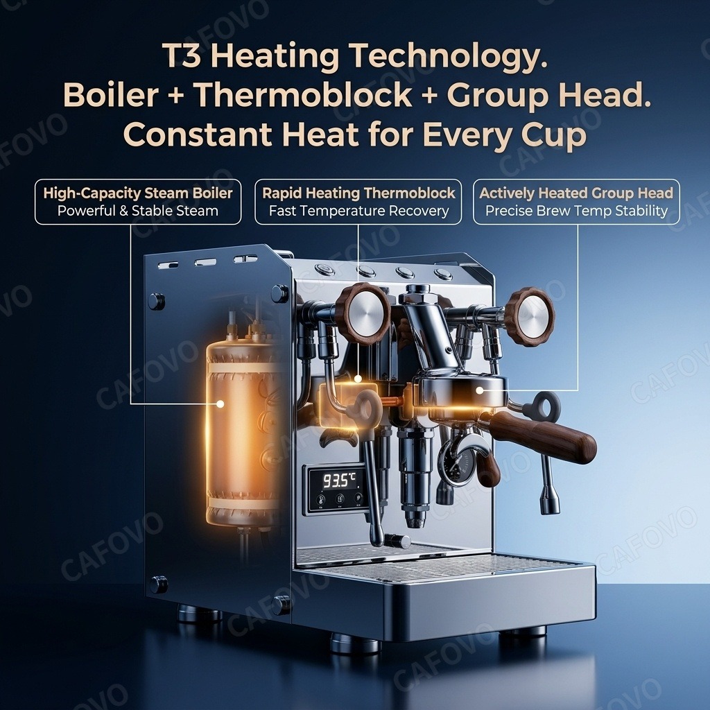 CAFOVO E118 – półautomatyczna  – Semi Automatic Espresso Machine Pid recenzja i cena