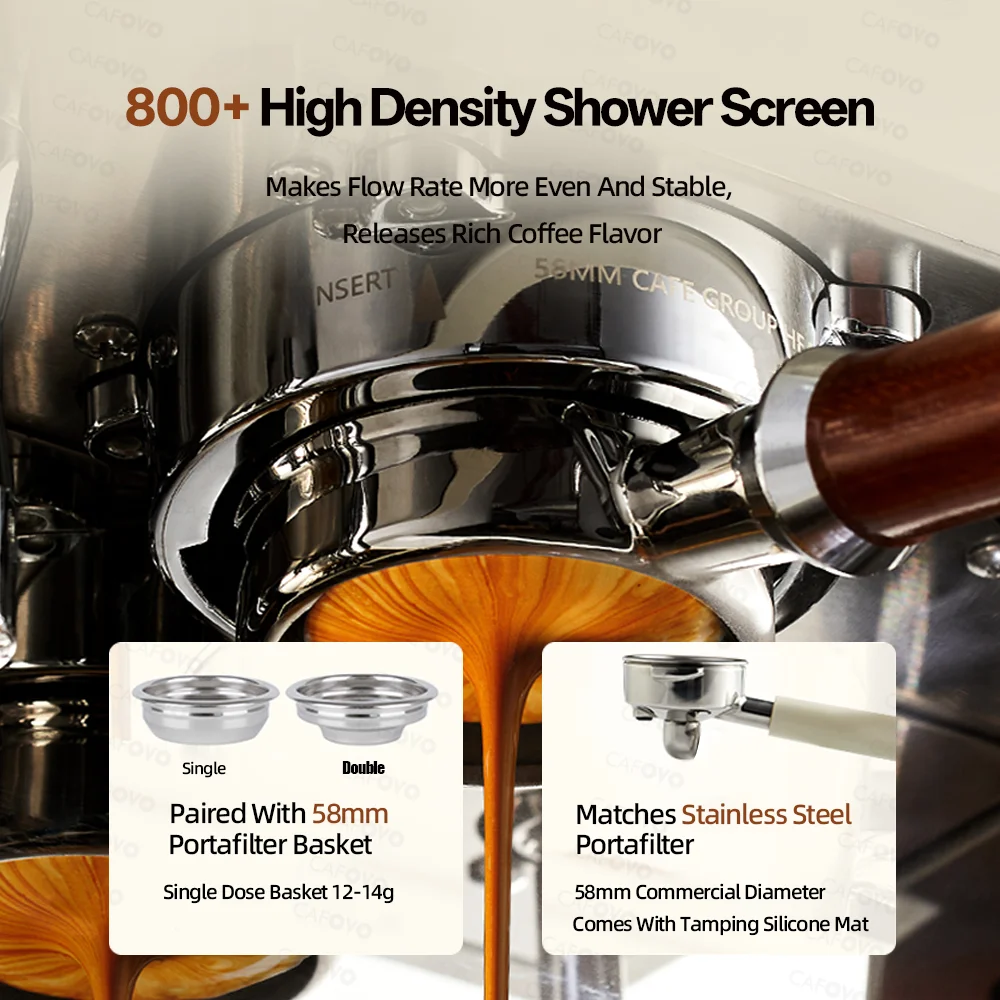 CAFOVO E138 9Bar Półautomatycz – Espresso Machine Flow Control recenzja i cena